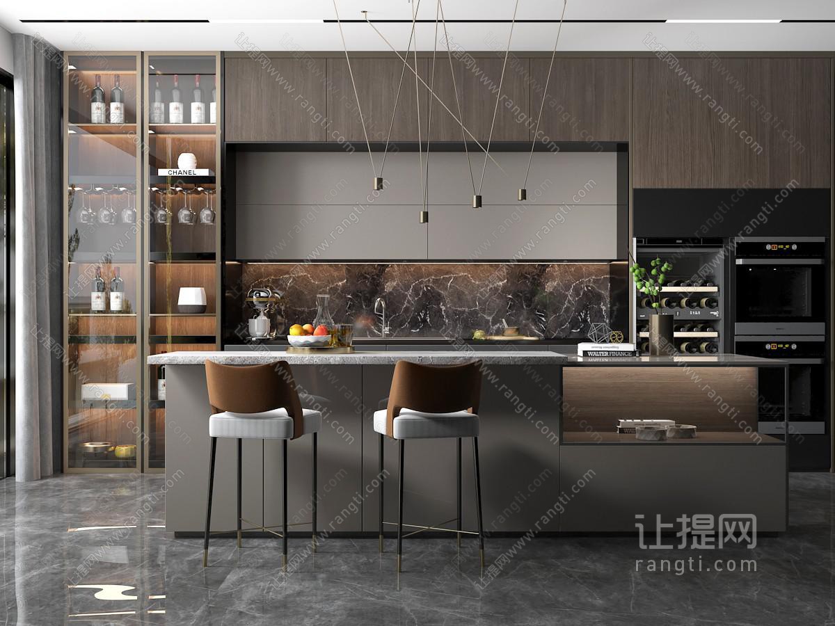 后现代厨房吧台