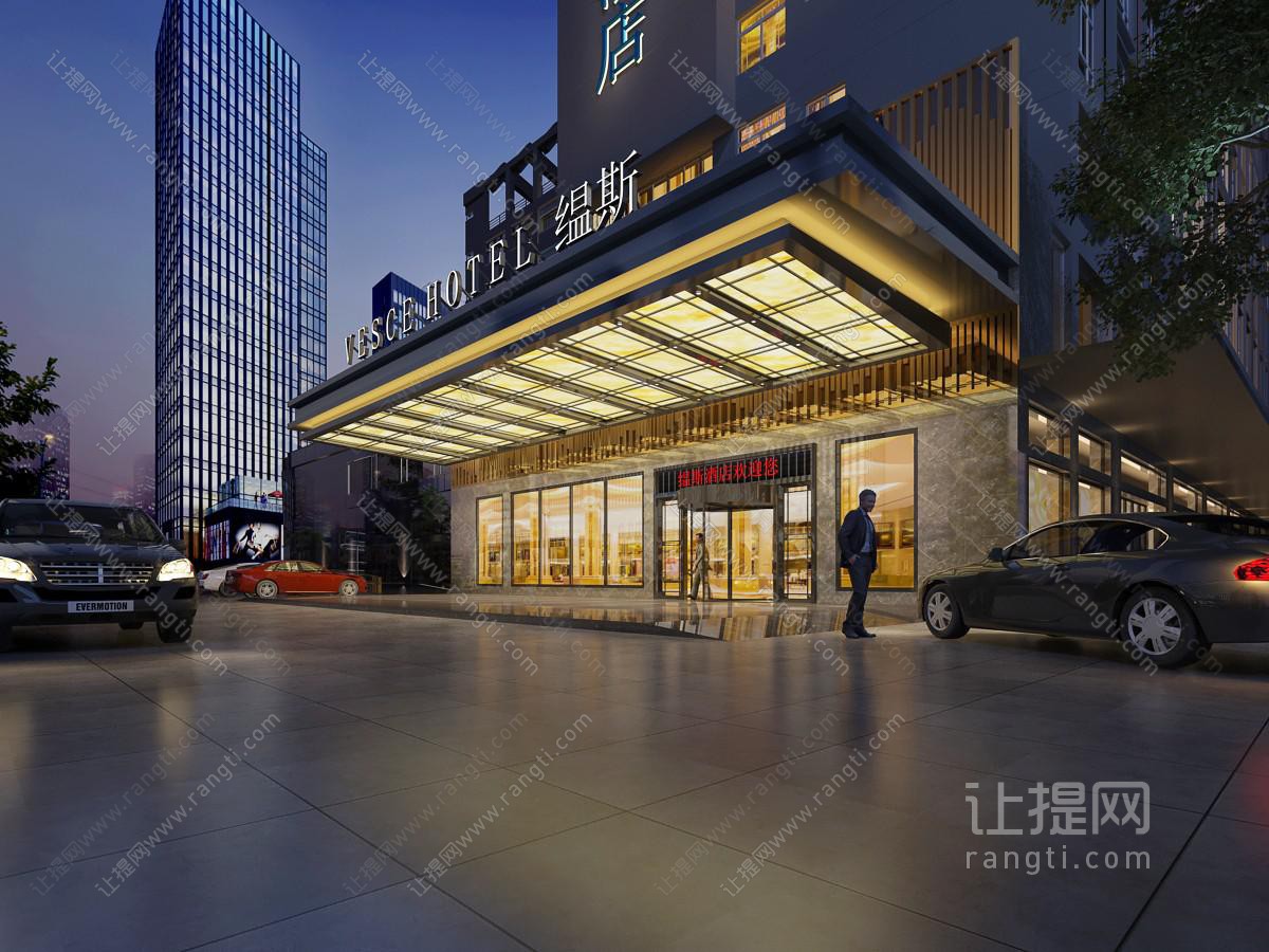 后现代酒店门头