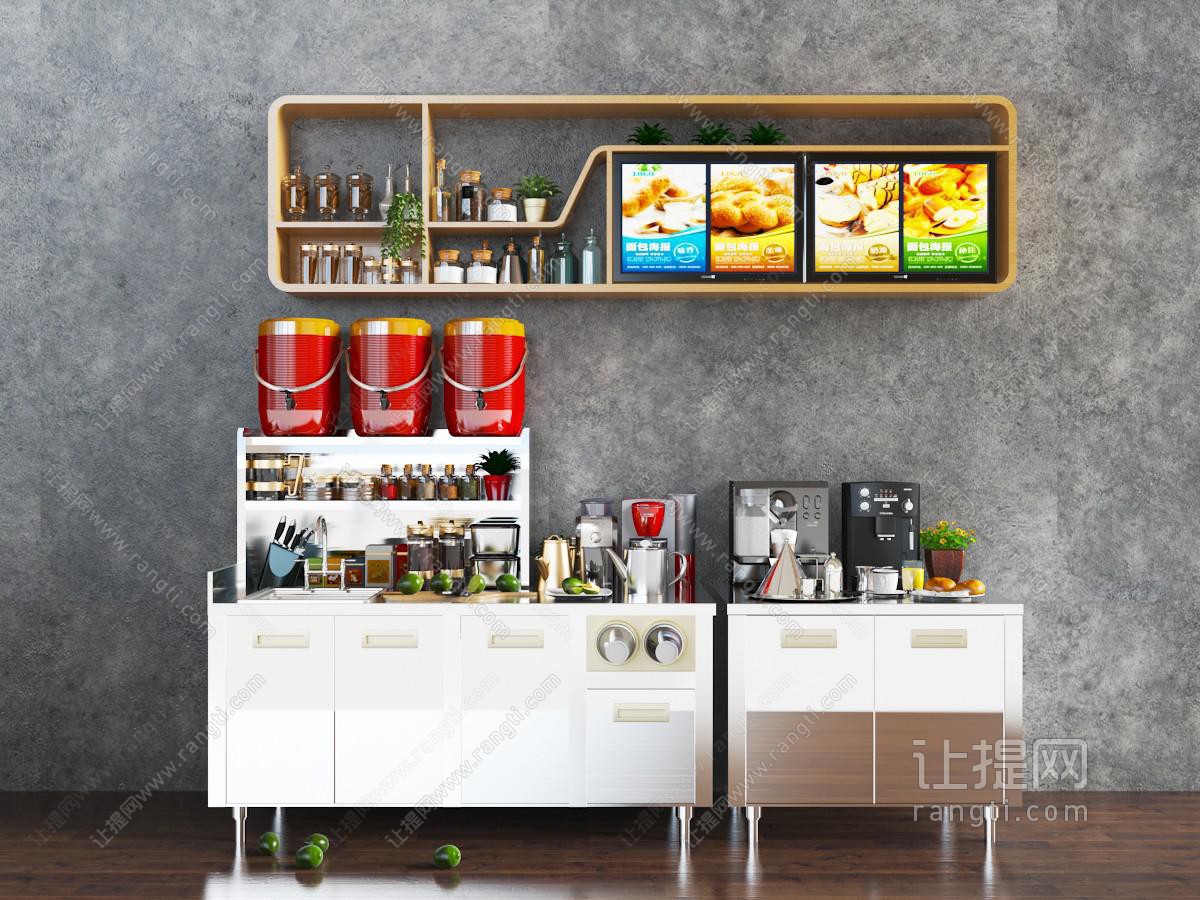 奶茶店饮料果茶饮品料理台