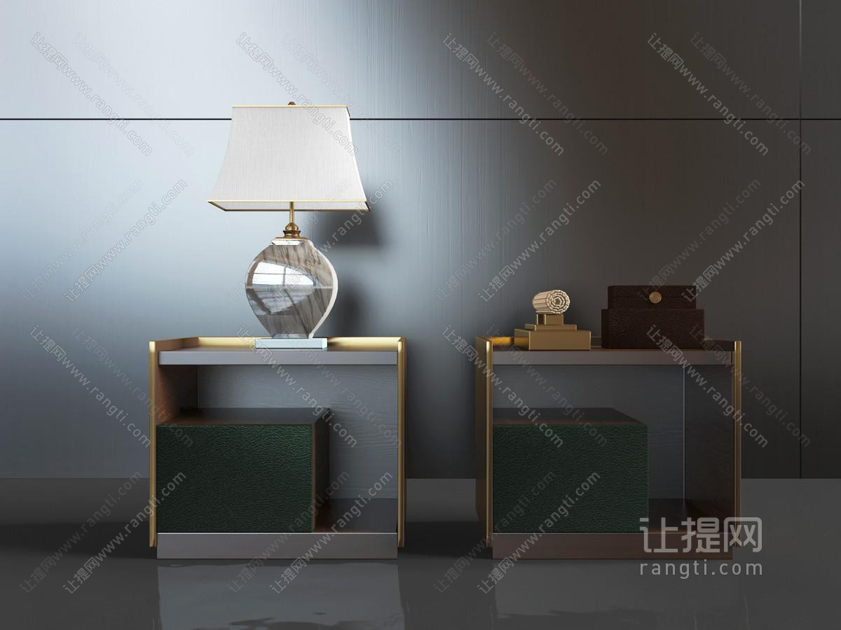 新中式床头柜床头灯