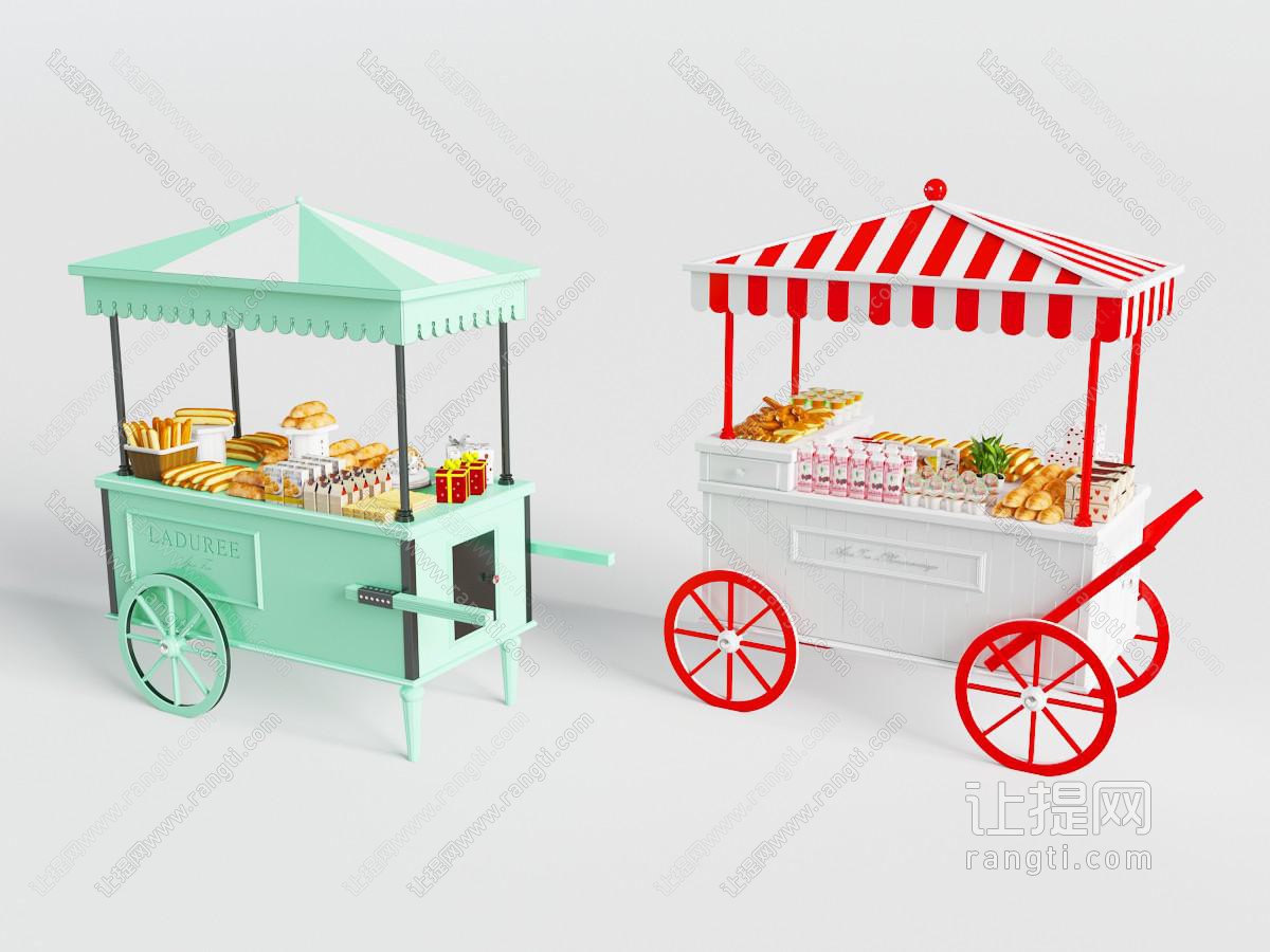 早点食品售卖车推拉车