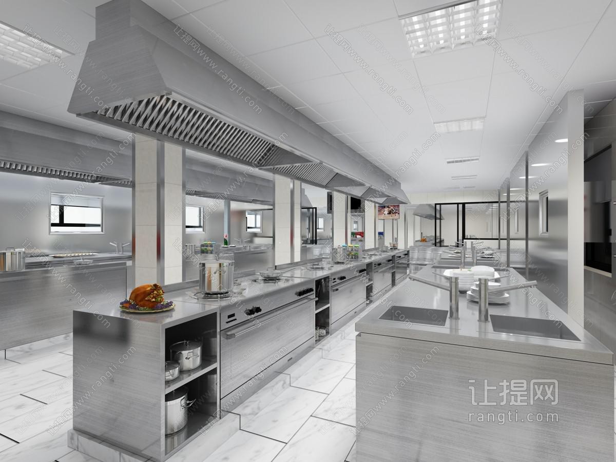 现代餐馆饭店厨房后厨