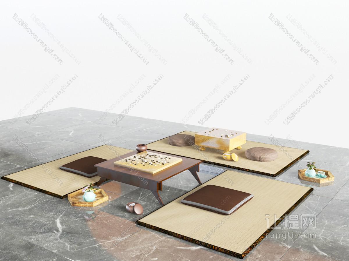 现代方形棋盘娱乐桌坐垫