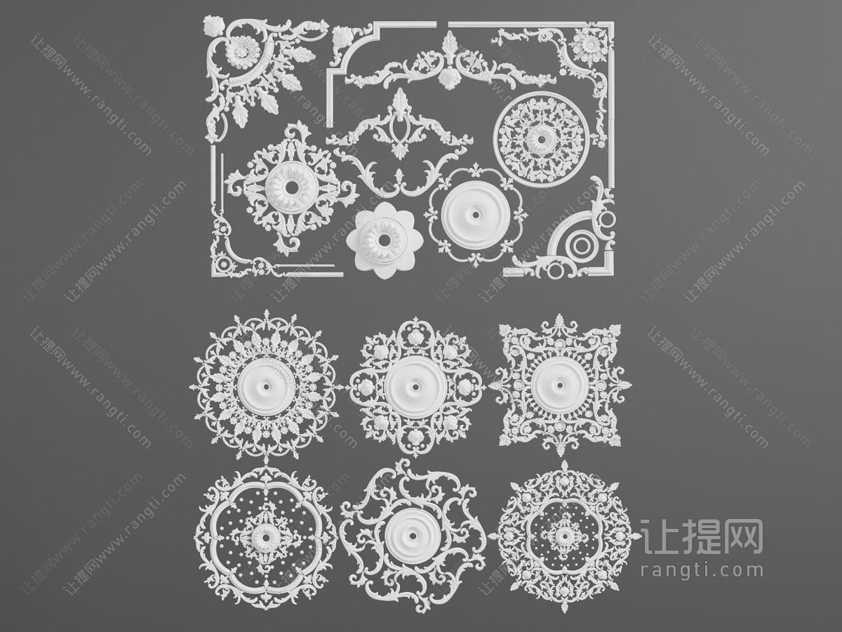 欧式雕花角线灯盘