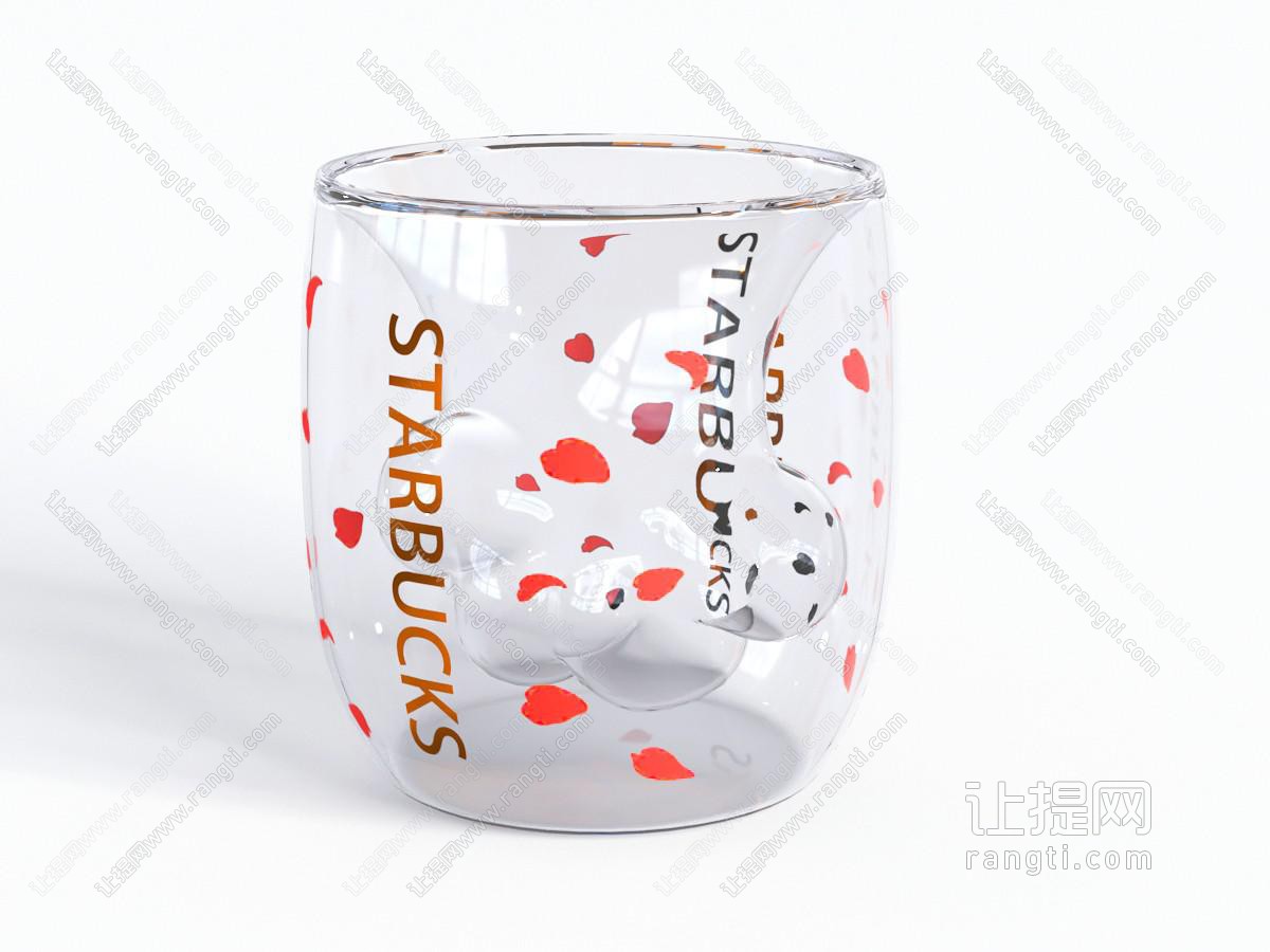 现代猫爪星巴克玻璃杯
