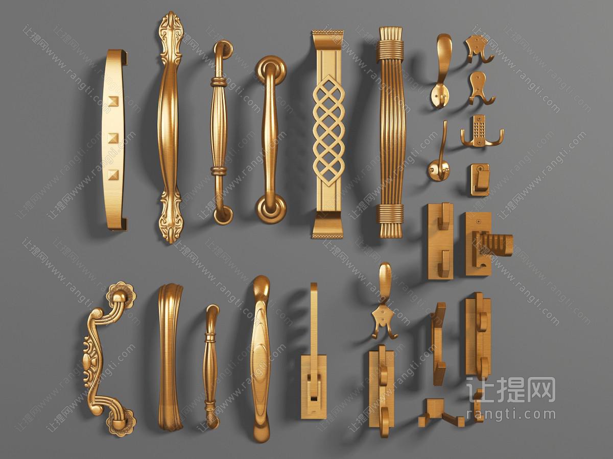 欧式金属雕花拉手、衣钩