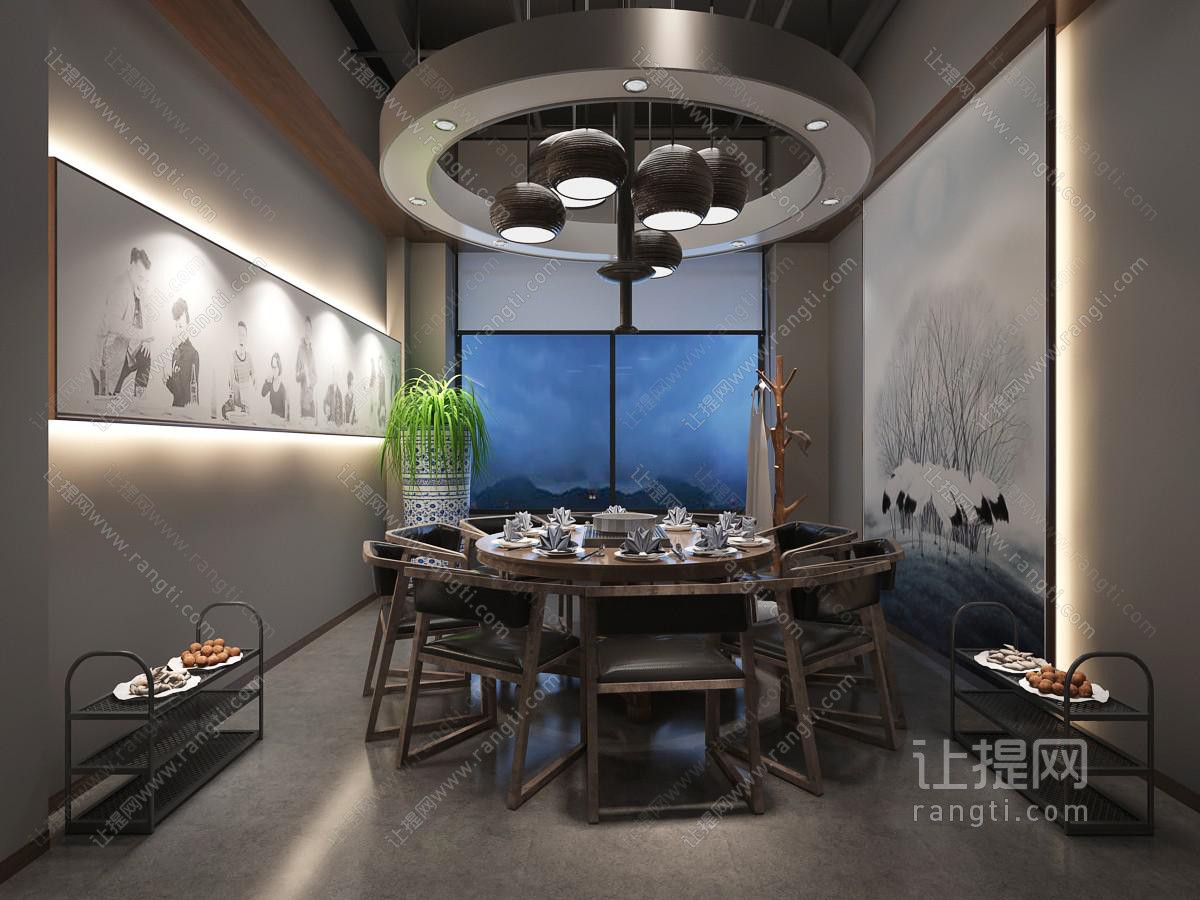 新中式火锅店包厢包间