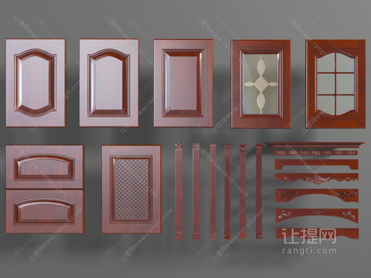 欧式红木柜门栏杆构件