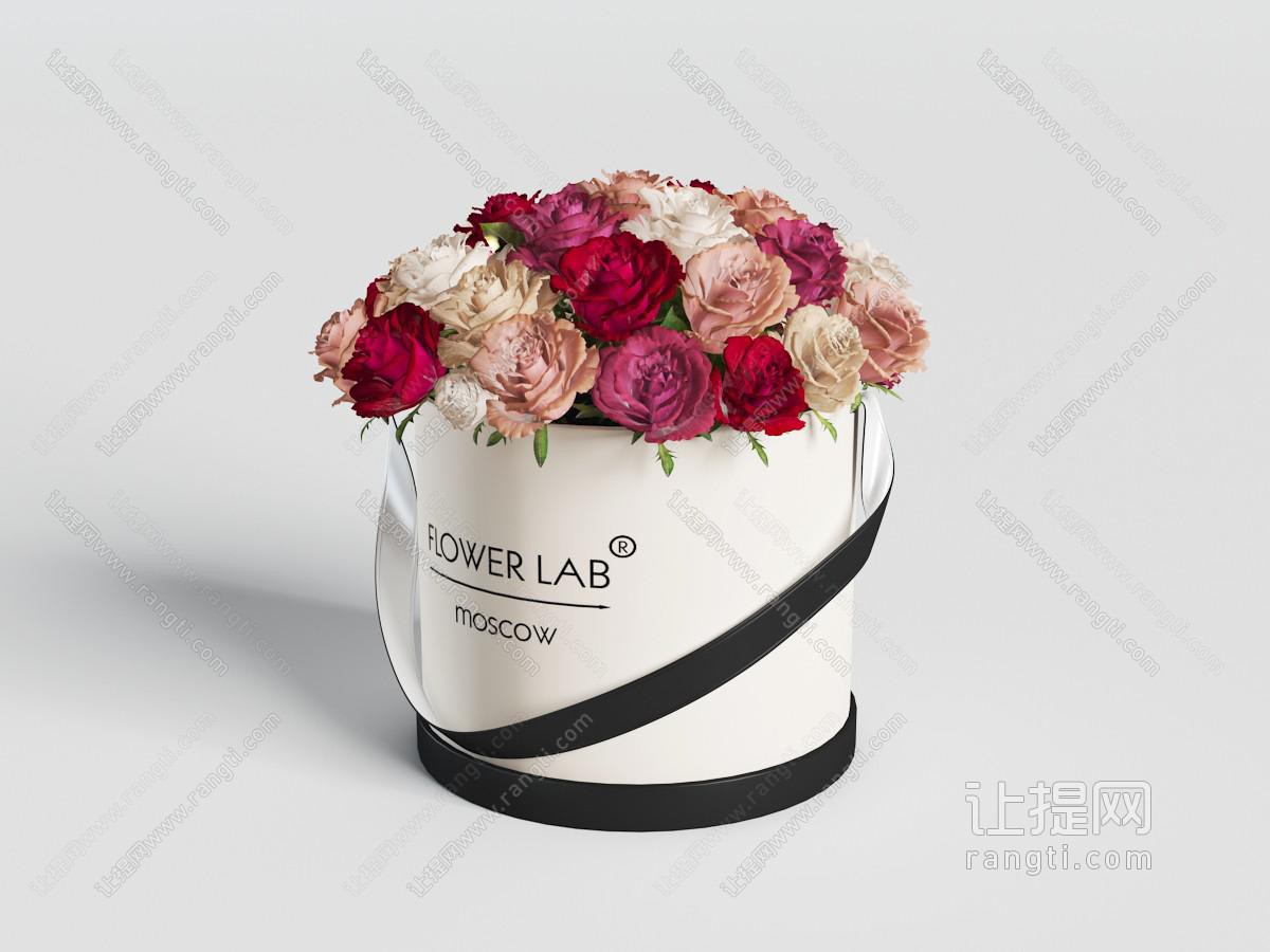 现代桶装花瓶玫瑰花花卉
