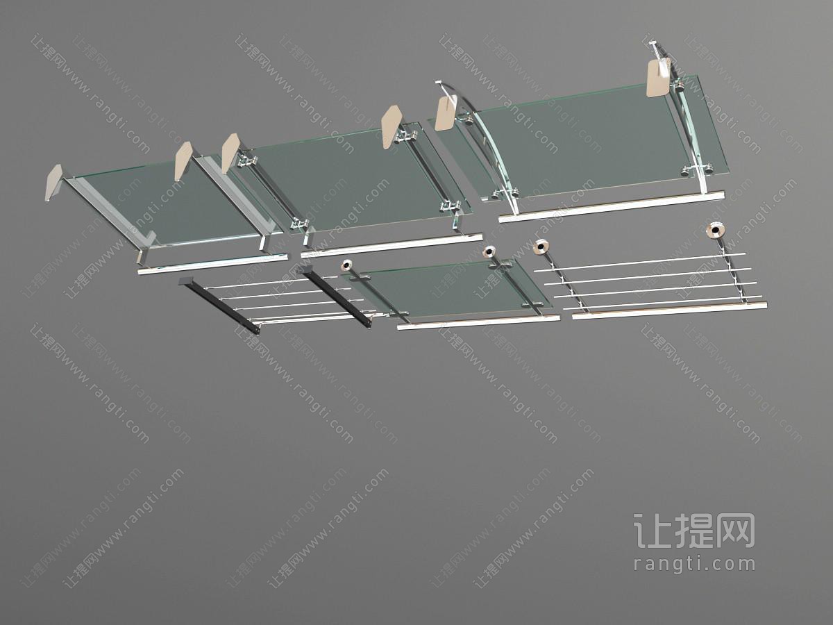 现代装饰玻璃的护栏栏杆