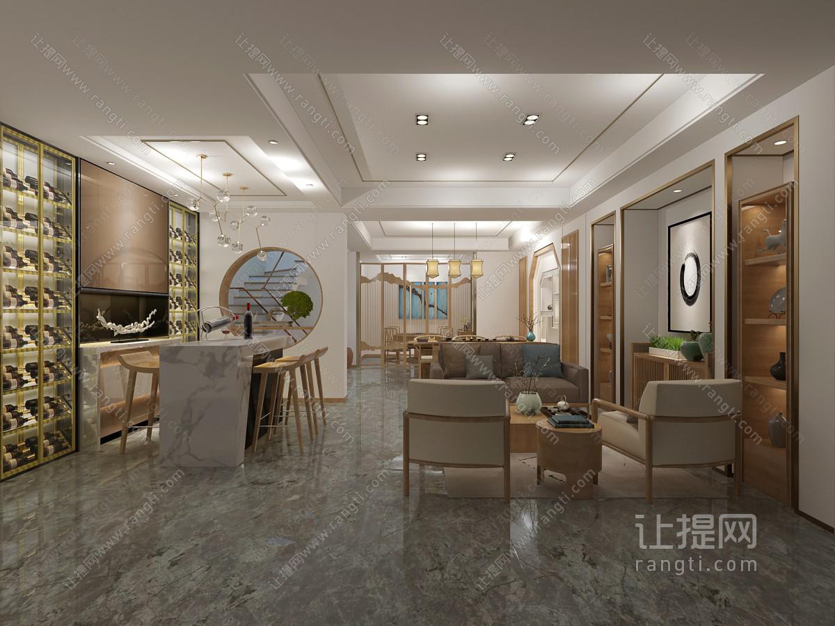 新中式客厅餐厅