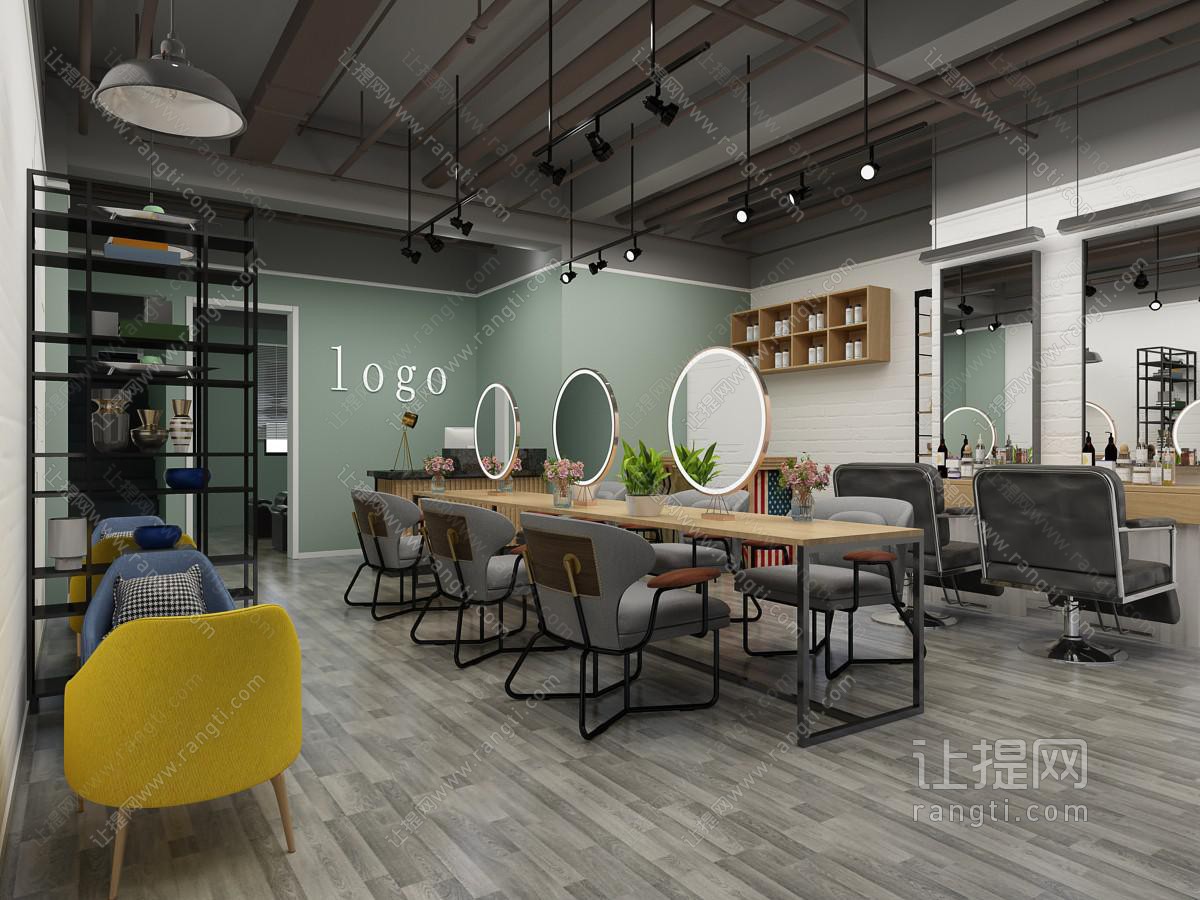 工业风美容美发理发店