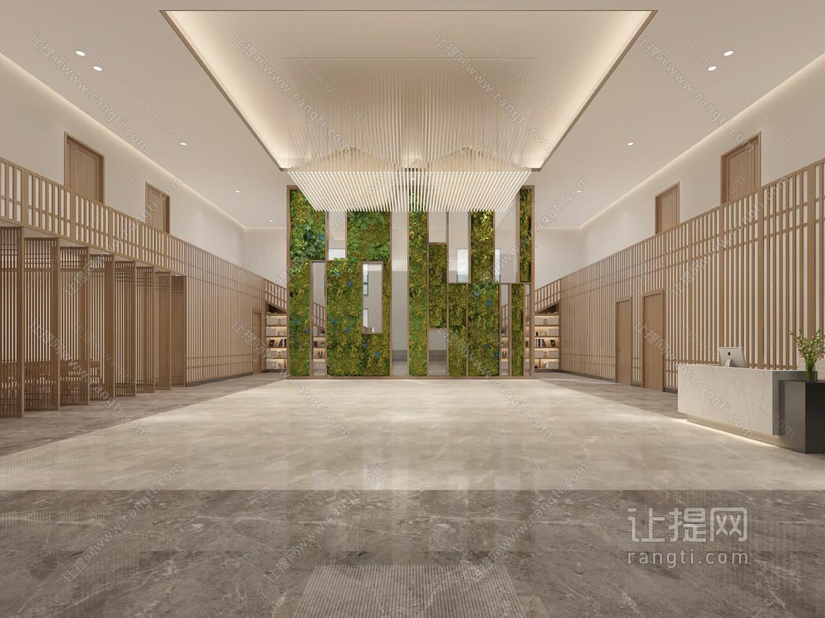 新中式大厅大堂接待前台