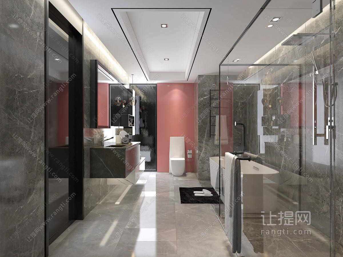 后现代卫生间卫浴间淋浴房
