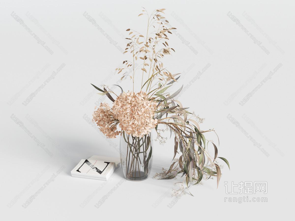 现代透明玻璃花瓶花卉