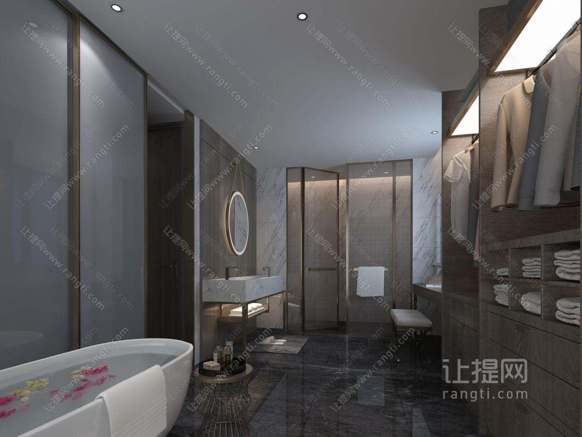 后现代卫浴间卫生间浴缸