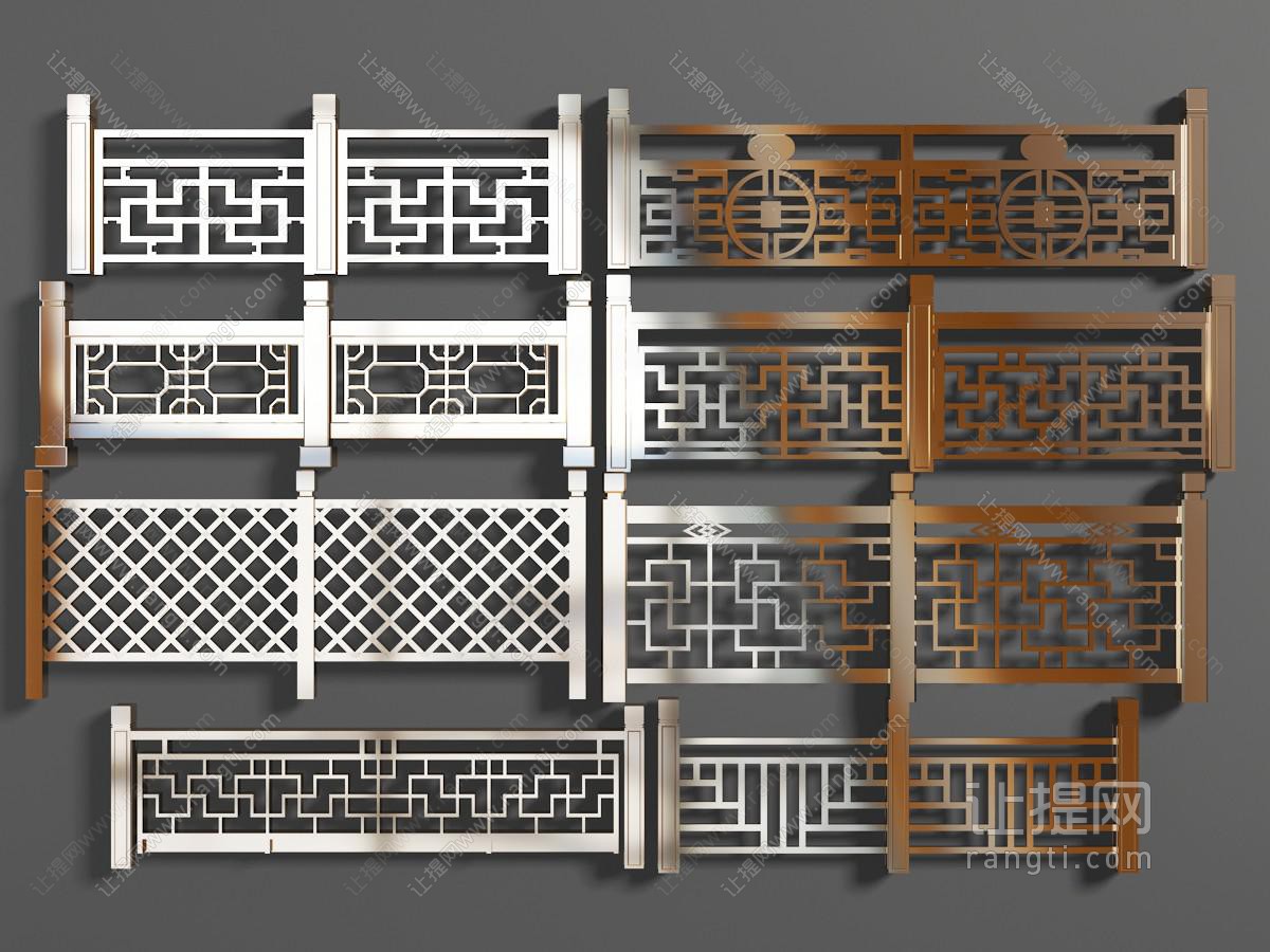 中式斜纹、工字结构栏杆护栏