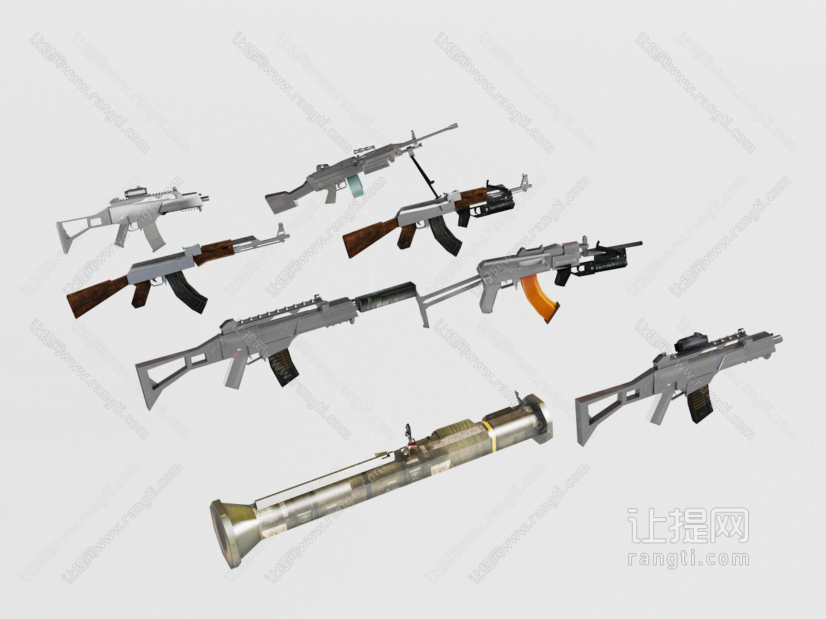 现代手枪机关枪武器