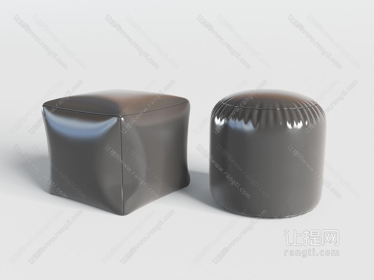 新中式皮革方形、圆形坐墩