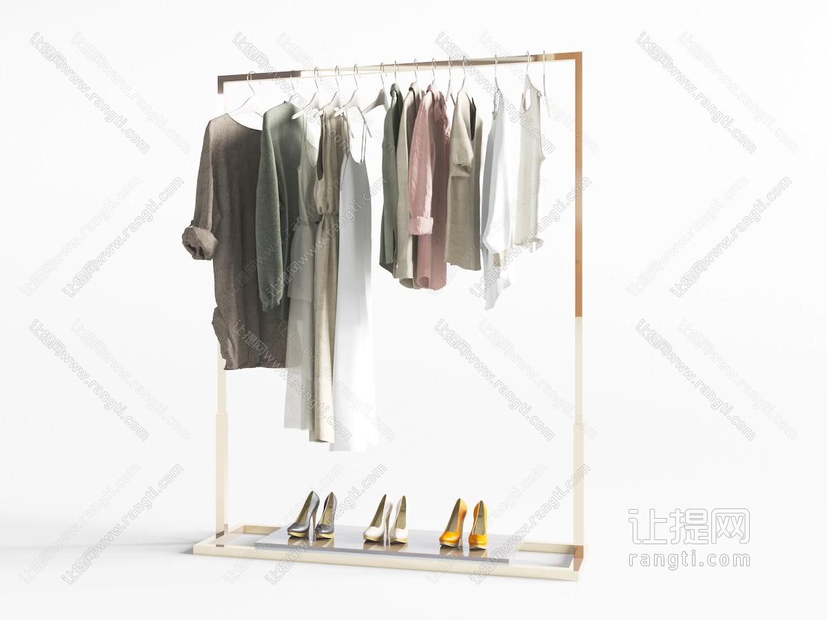 现代金属衣架衣服鞋子