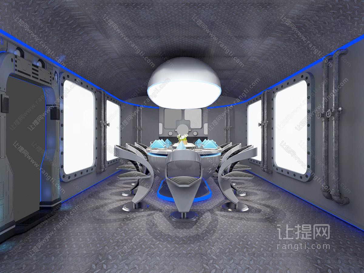 科技工业风酒店包厢包间