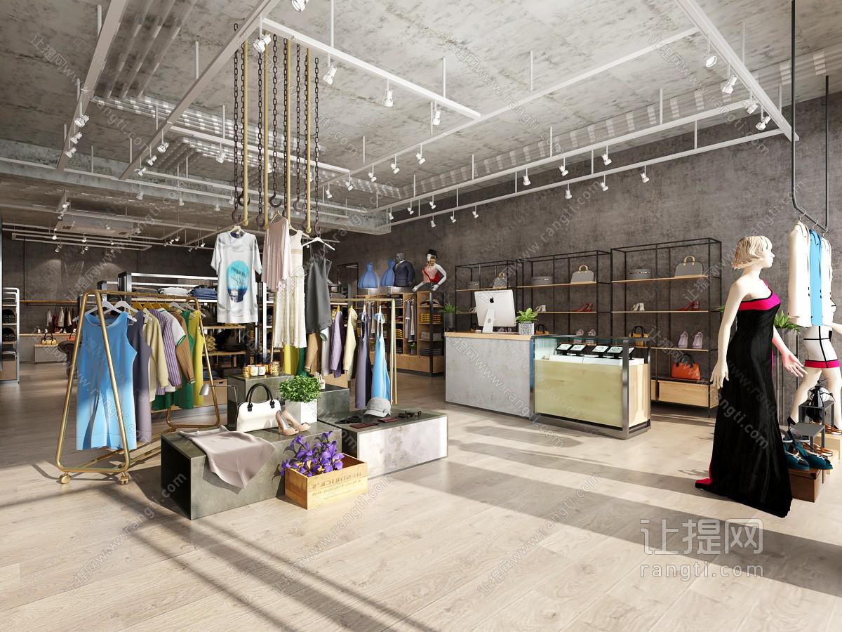 工业风鞋包店服装店