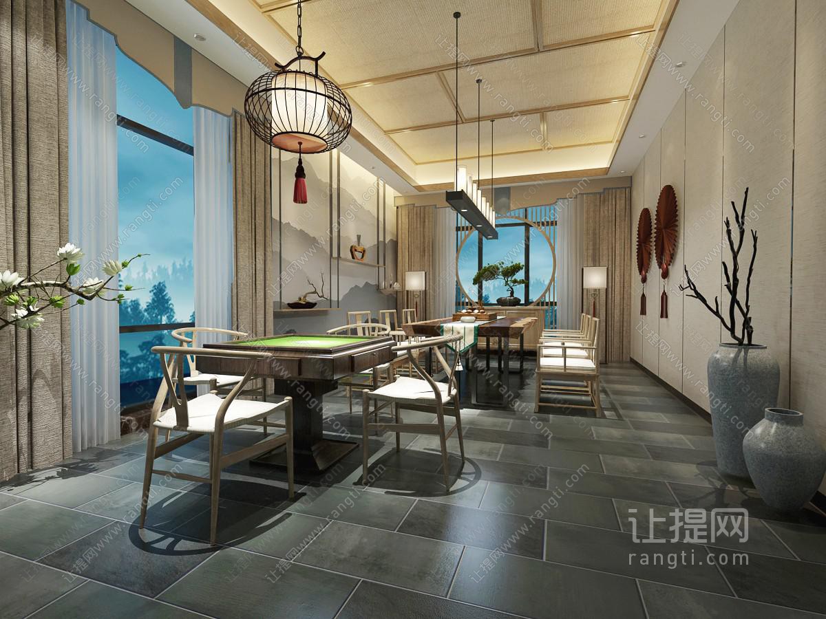 新中式茶室棋牌室