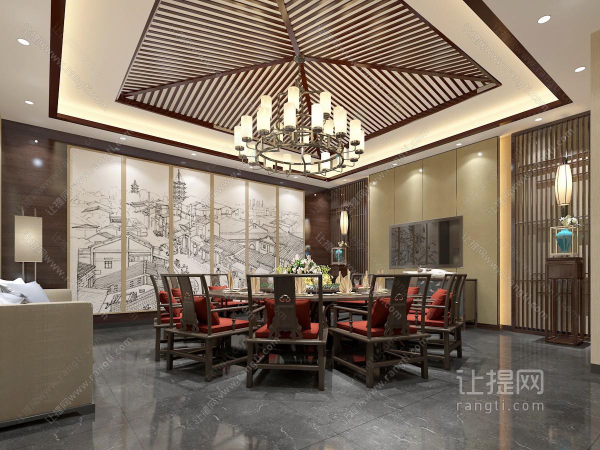 新中式酒店包厢包间