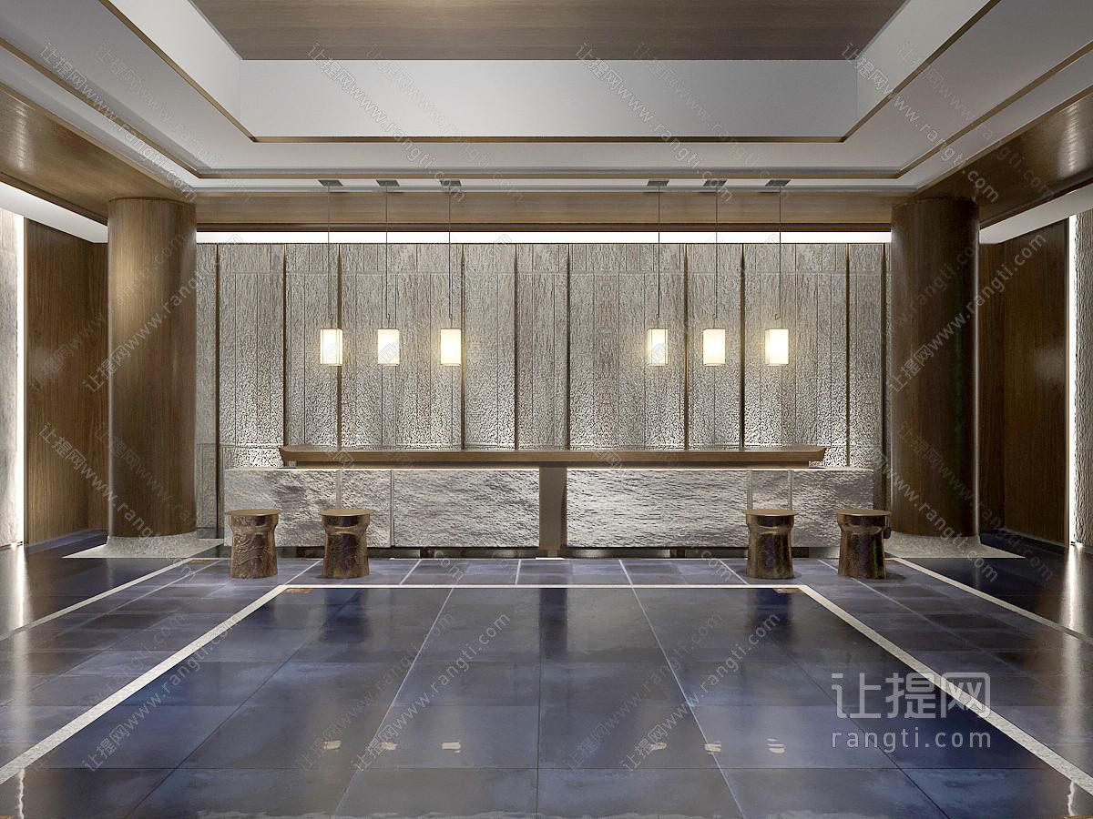 新中式酒店接待前台