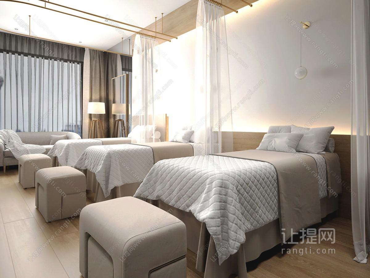 北欧轻奢美容院会所spa按摩床