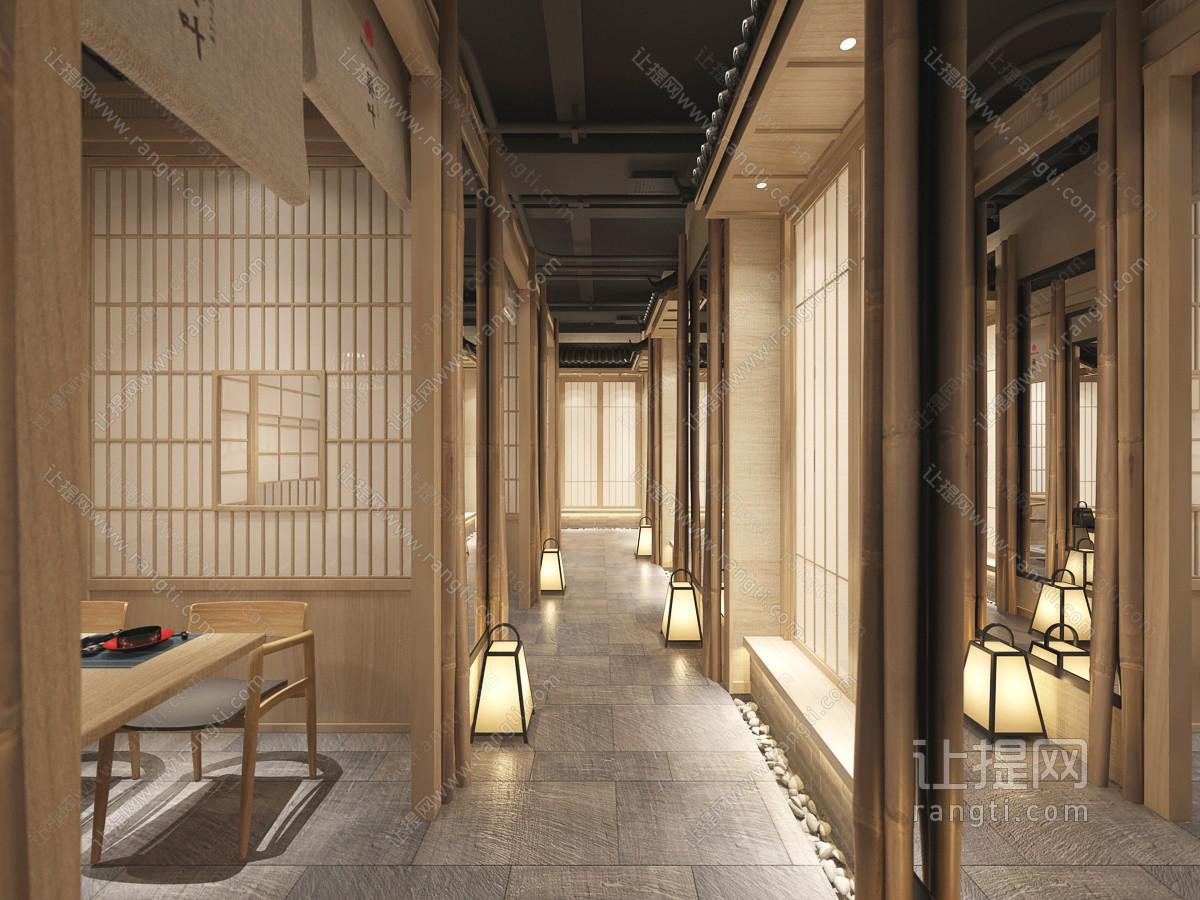 日式饭店餐馆包厢包间