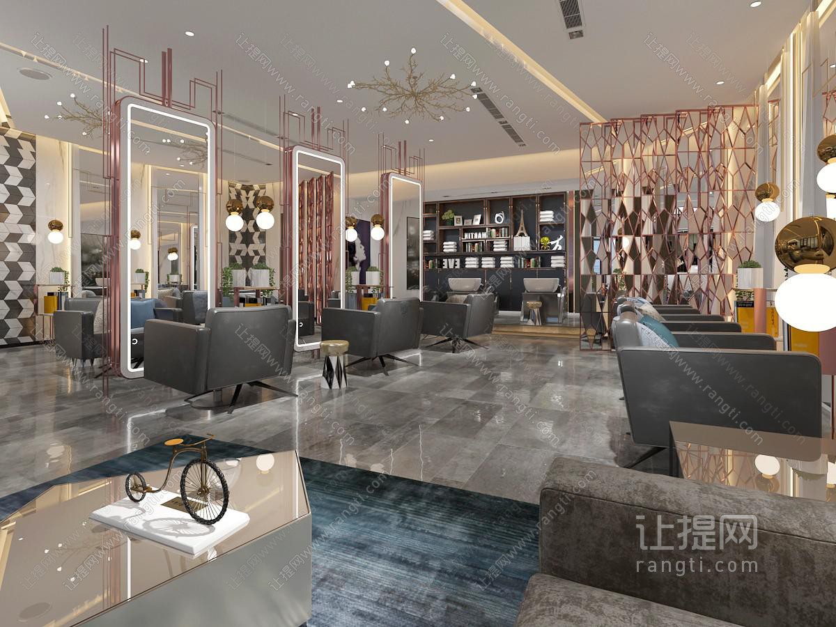 现代轻奢美容美发理发店