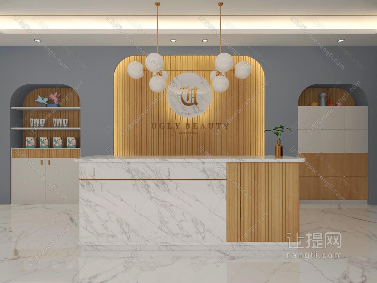 现代轻奢前台接待台