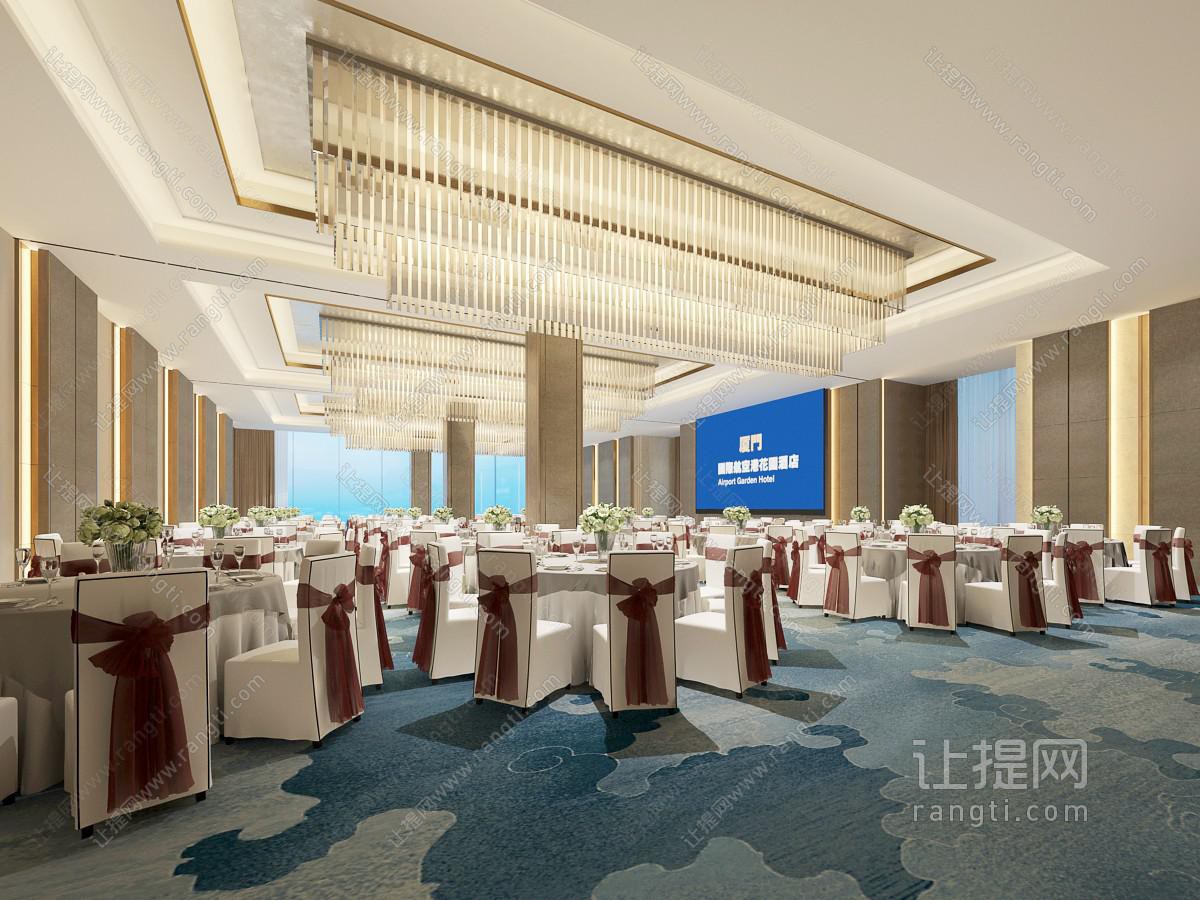 现代酒店大堂宴会厅就餐区