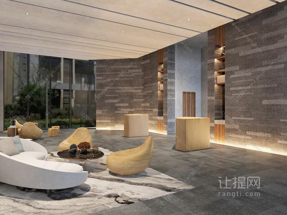 后现代大堂接待洽谈区