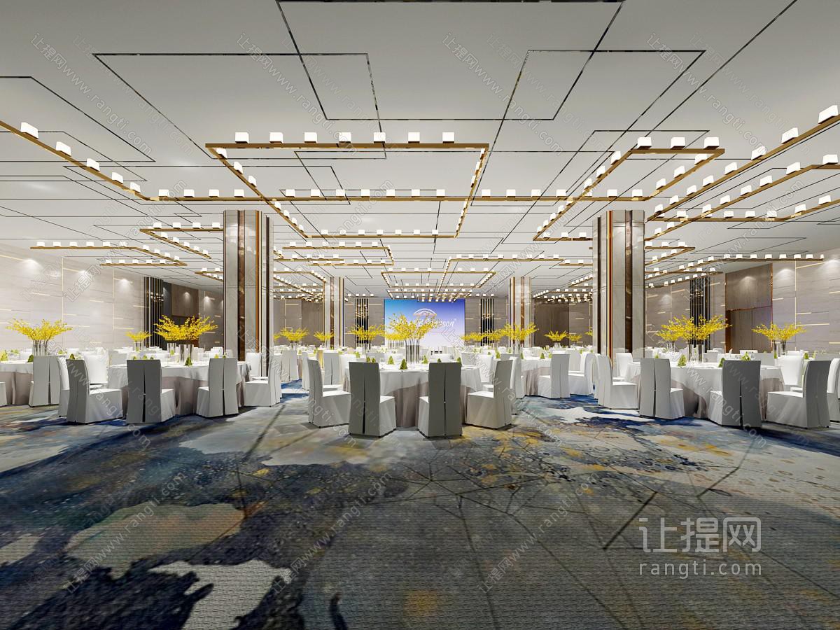 新中式酒店大堂就餐区