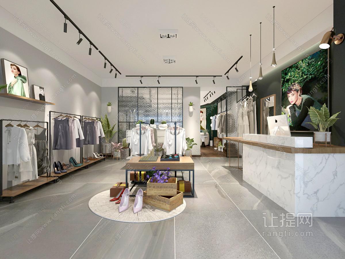 现代女装服装鞋帽店