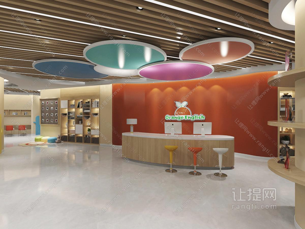 现代培训机构前台接待台