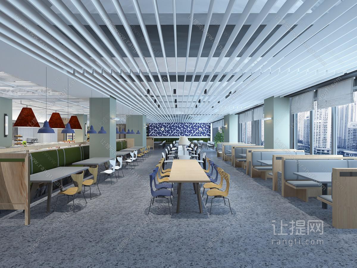 现代餐馆饭店就餐区
