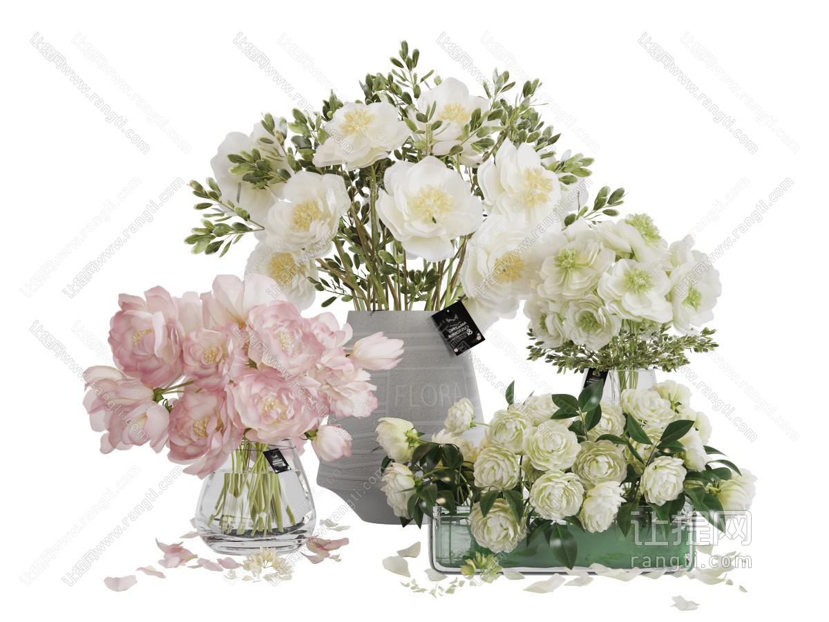 现代透明花瓶花卉