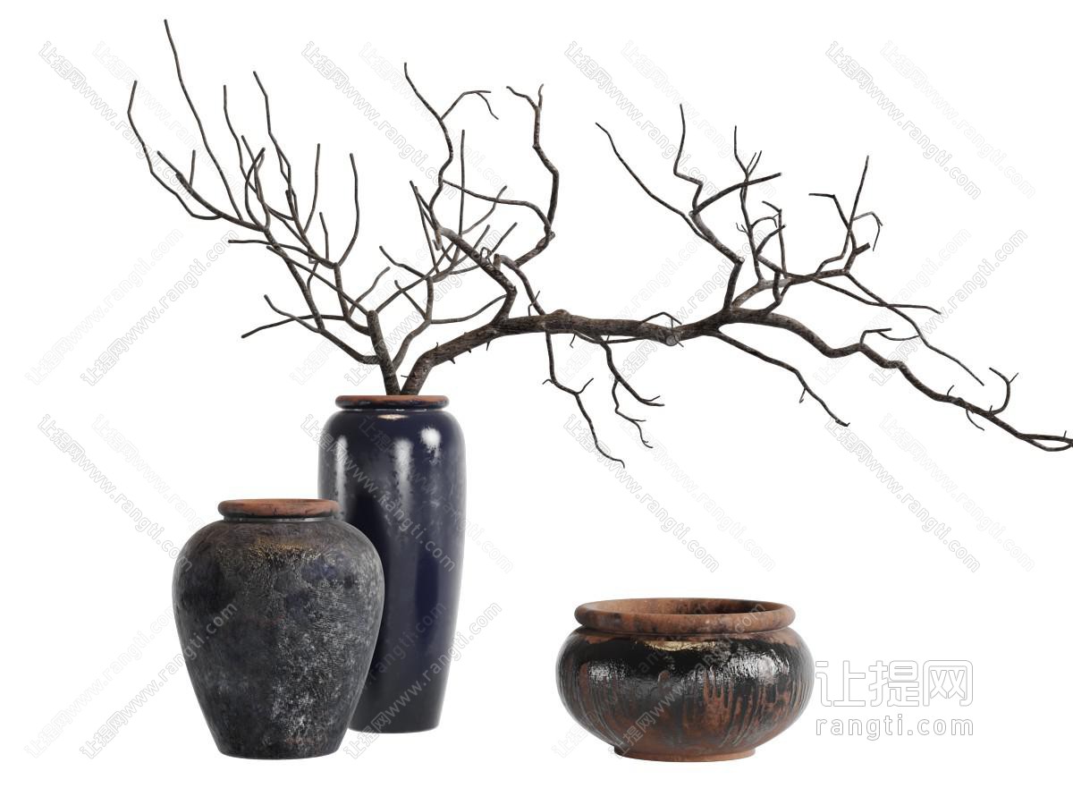 中式陶瓷花瓶干枝器皿