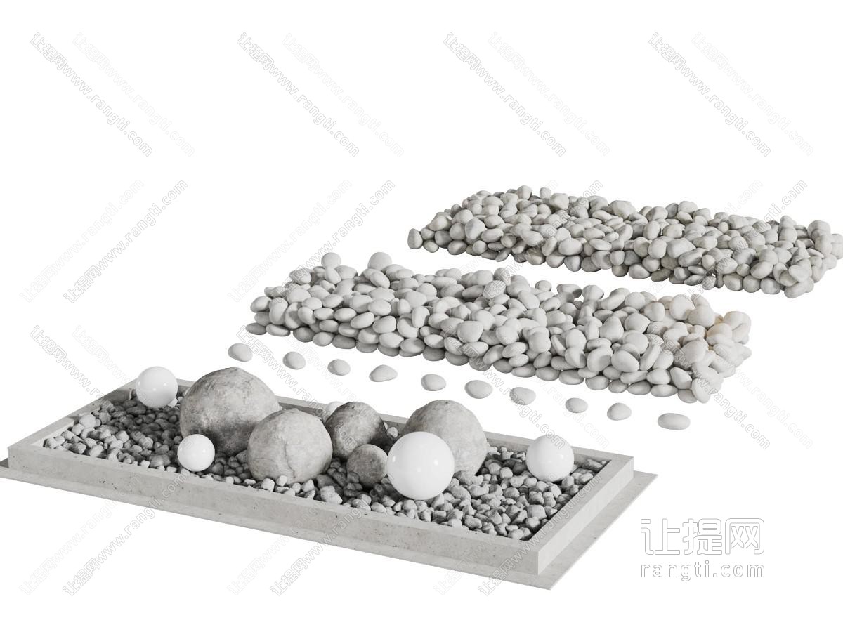 几堆石头园艺小品