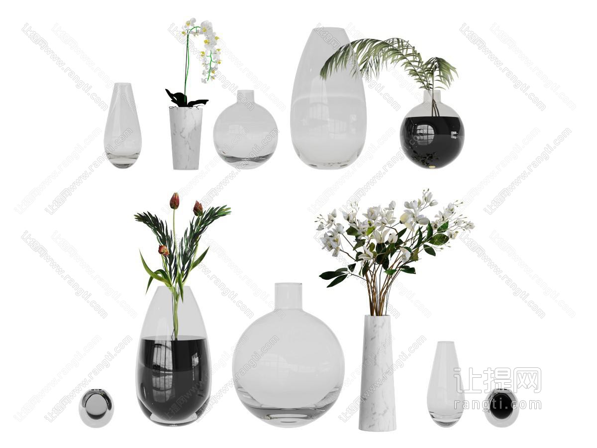 现代花瓶花卉