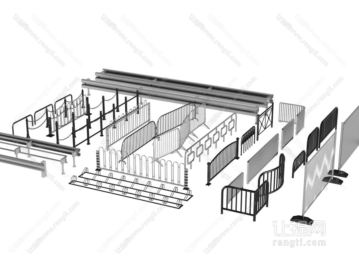 现代金属黑色围挡护栏栏杆