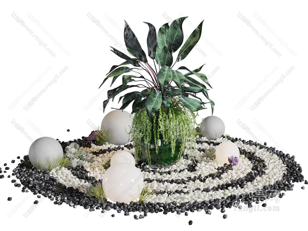 石头花植景观小品