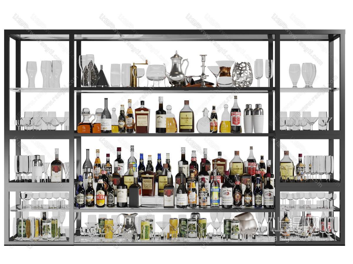 现代金属红酒香槟高脚杯酒架