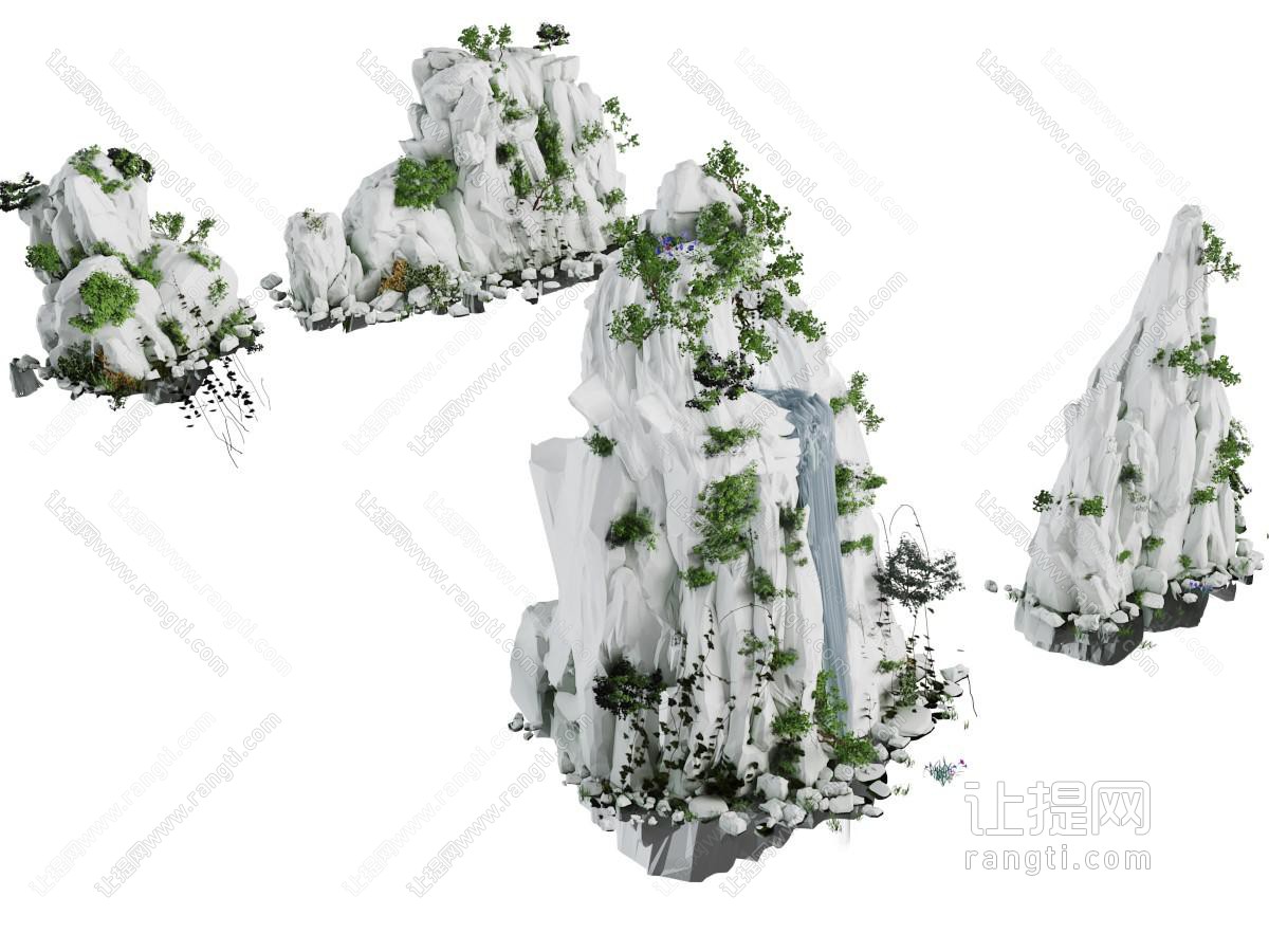 中式装饰置物的假山石头