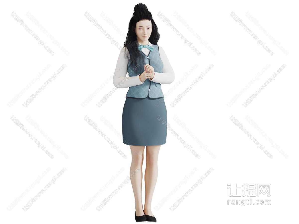 低头微笑的女人