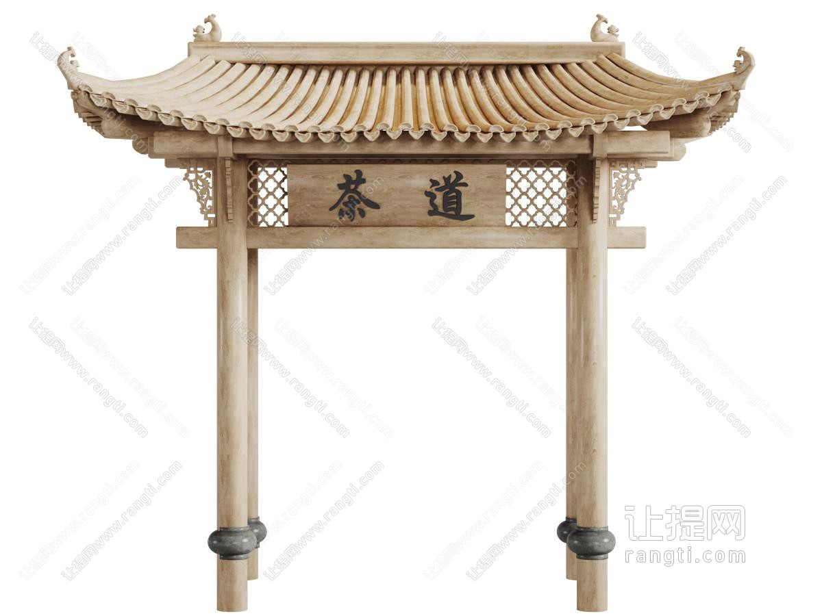 中式实木仿古建筑门头