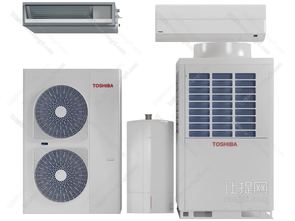 现代白色空调外机热水器厨房电器